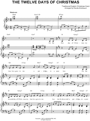 12 Days Of Christmas Sheet Music Flute