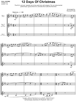 12 Days Of Christmas Sheet Music For Trumpet