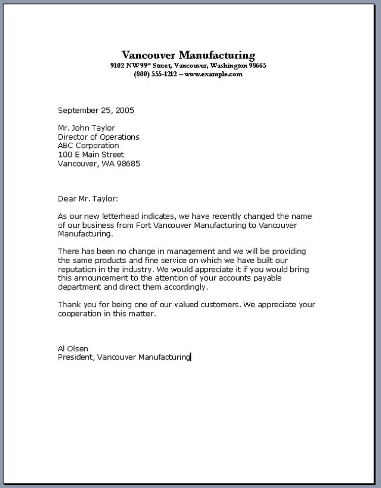 2 Page Business Letter Format Example