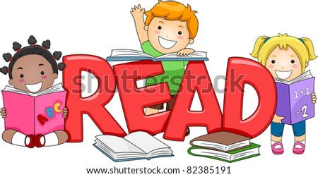 Children Reading Books Cartoon