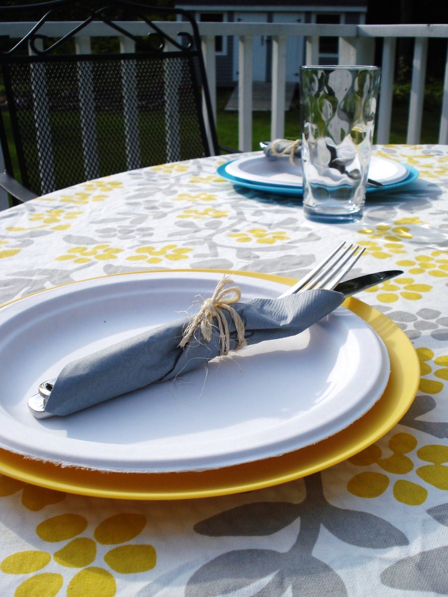 Gray And Yellow Paper Napkins