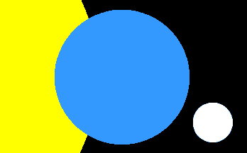 Green And Yellow Flag With Blue Circle
