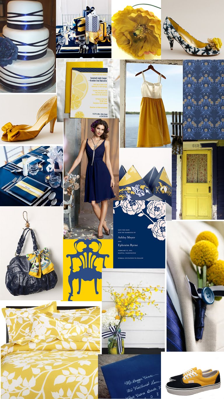 Navy Blue And Yellow Wedding Theme
