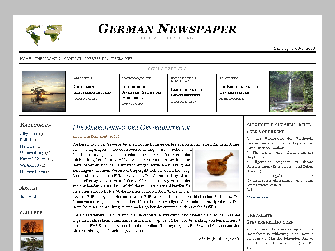 Newspaper Template For Wordpress