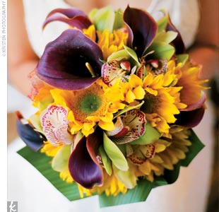 Purple And Yellow Flowers Wedding