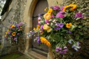 Purple And Yellow Flowers Wedding