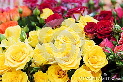 Red And Yellow Roses Bouquet