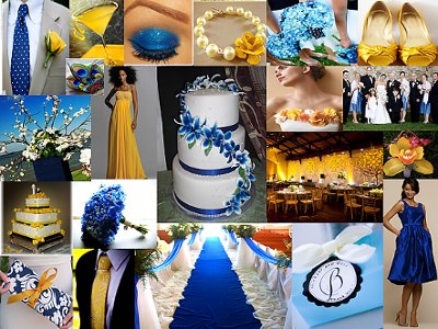 Royal Blue And Yellow Wedding Invitations