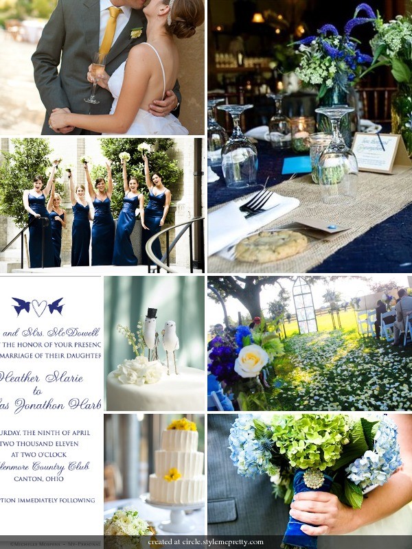 Royal Blue And Yellow Wedding Invitations