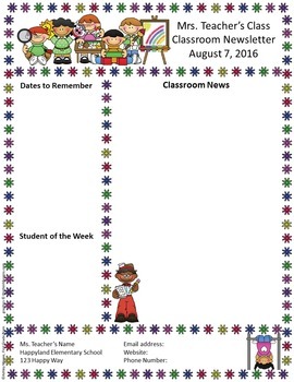 School Newsletter Templates For Word