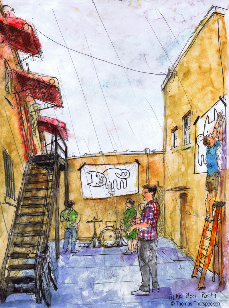 Sketch Of Children Playing In Rain