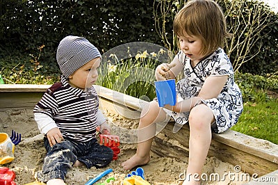 Two Children Playing Together