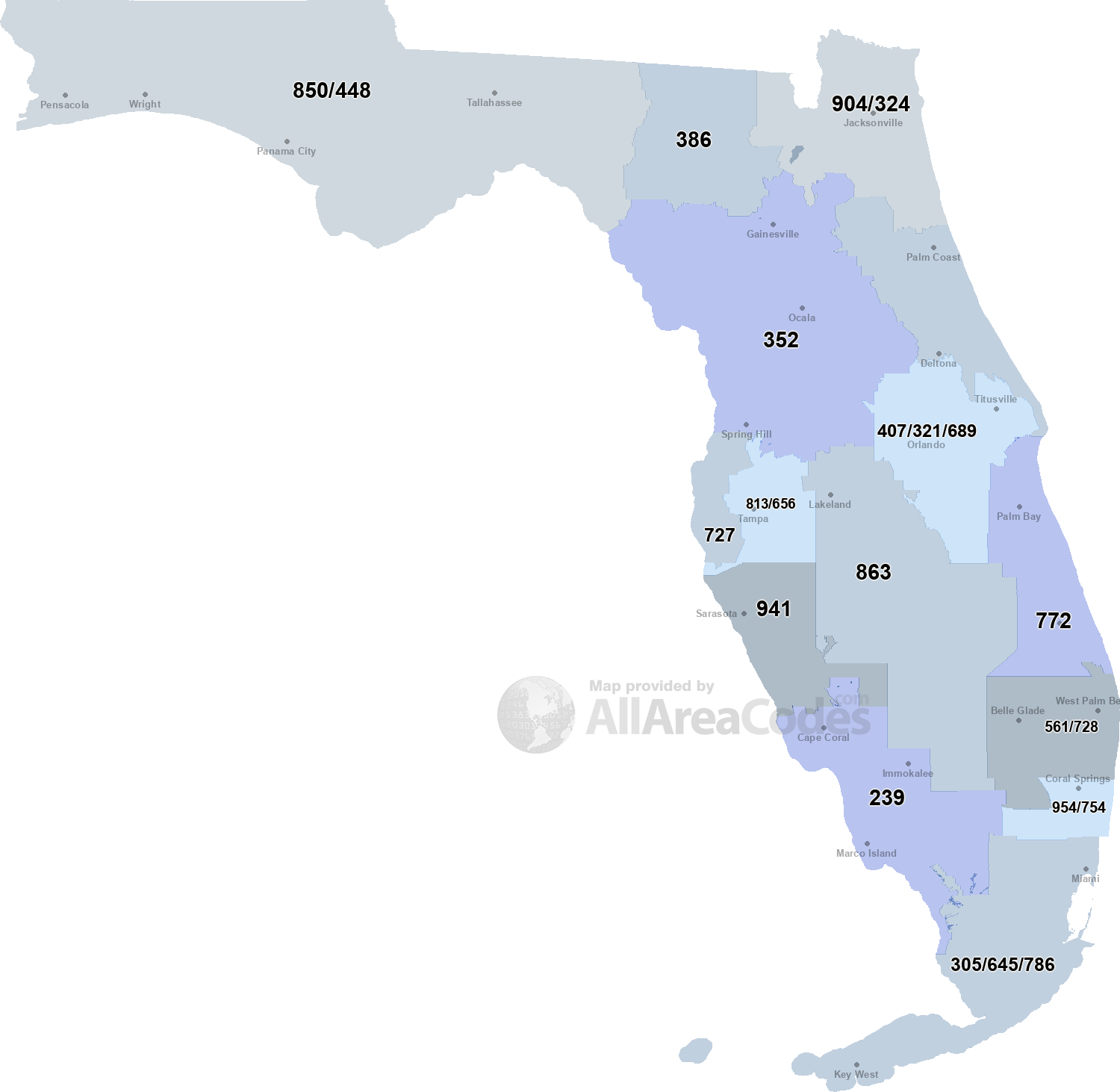 404 Area Code Map