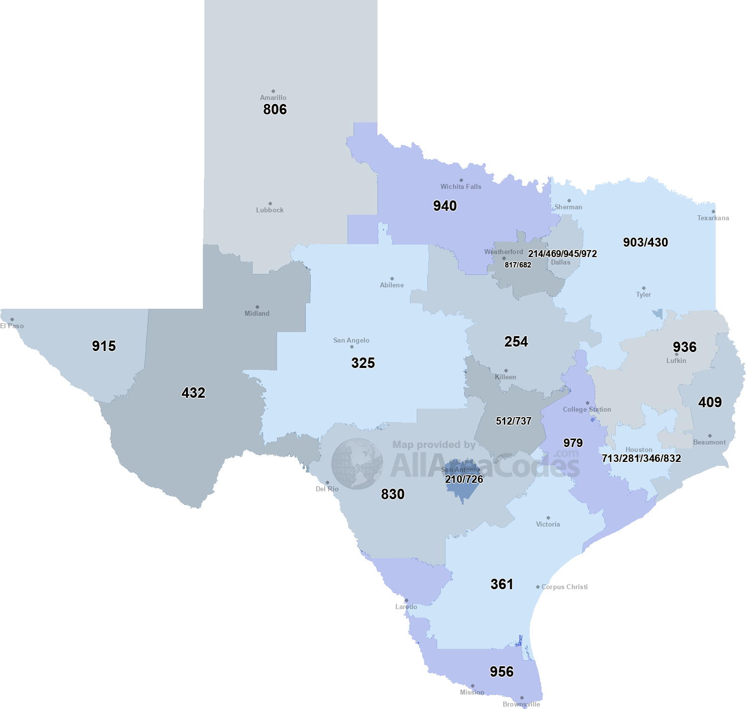 404 Area Code Map