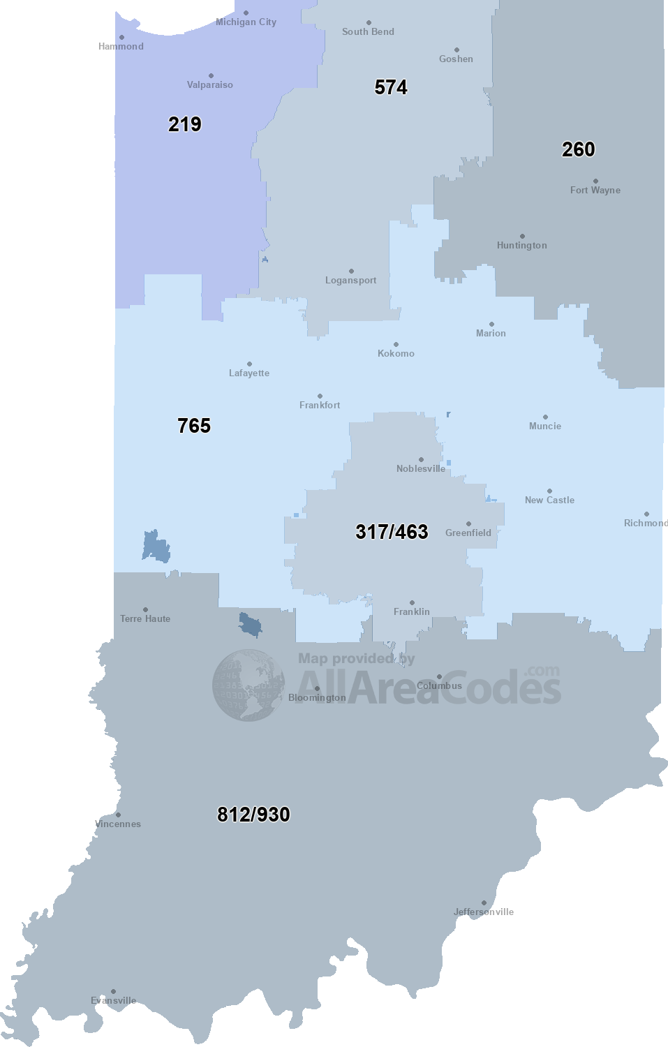 404 Area Code Map