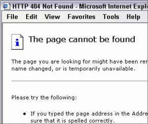 404 Error Not Found