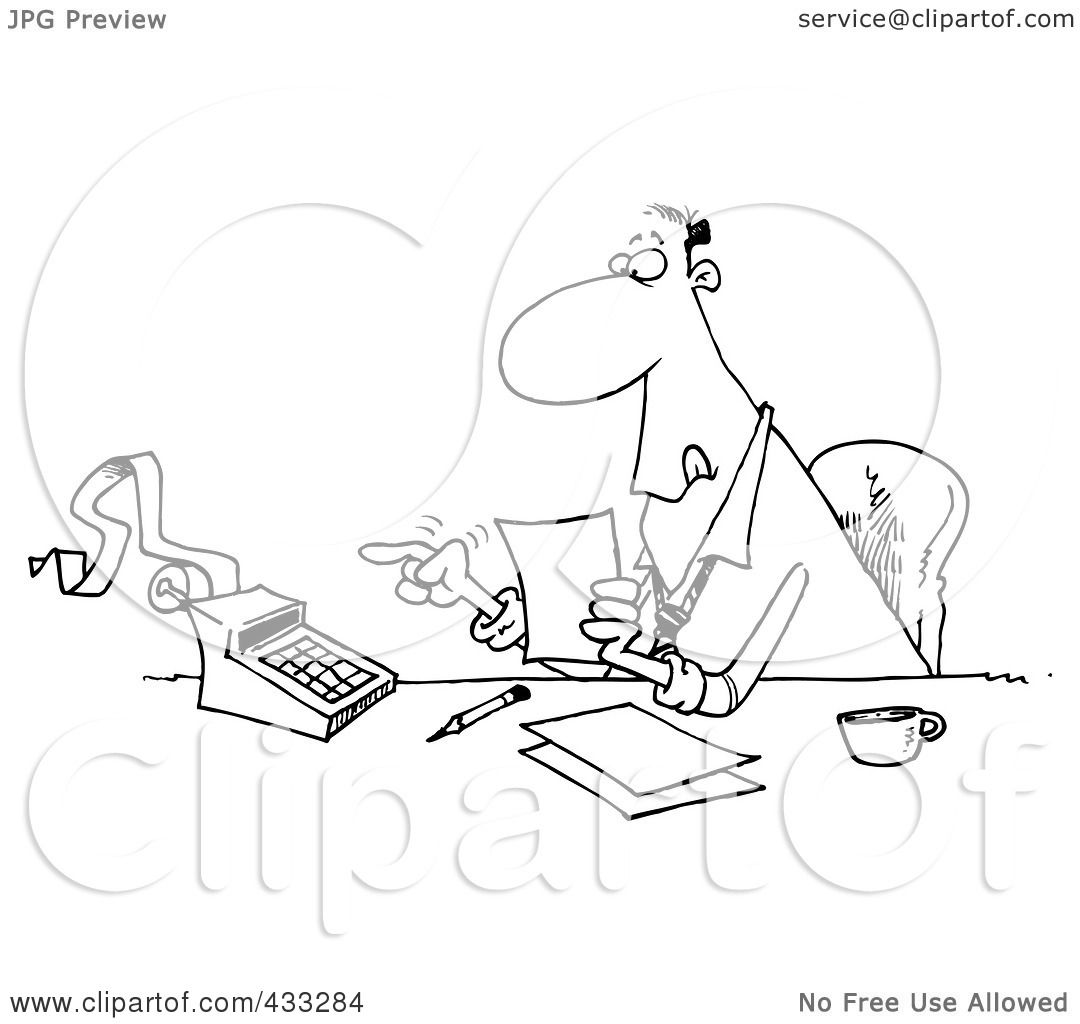 Accountant Cartoon Calculator