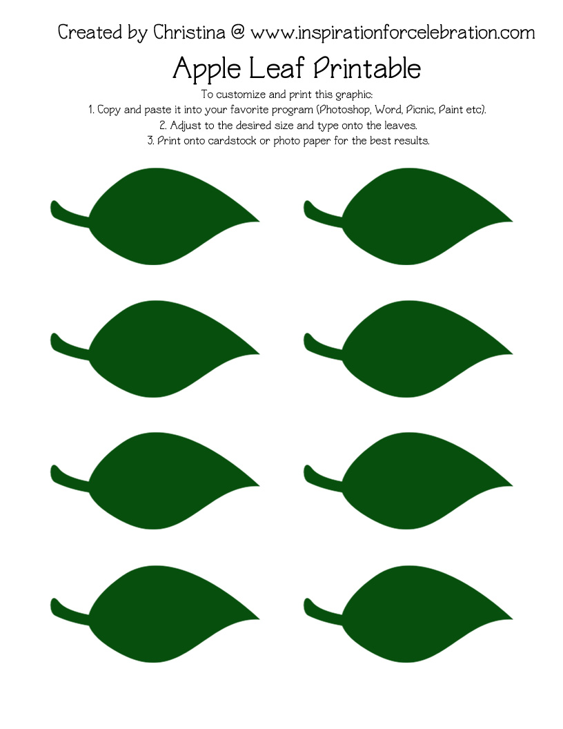 Apple Tree Leaf Template