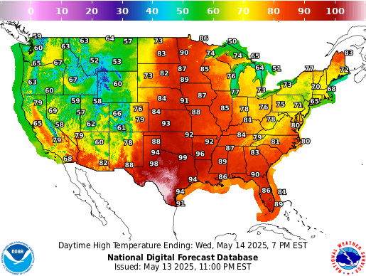 Average Weather Map Usa