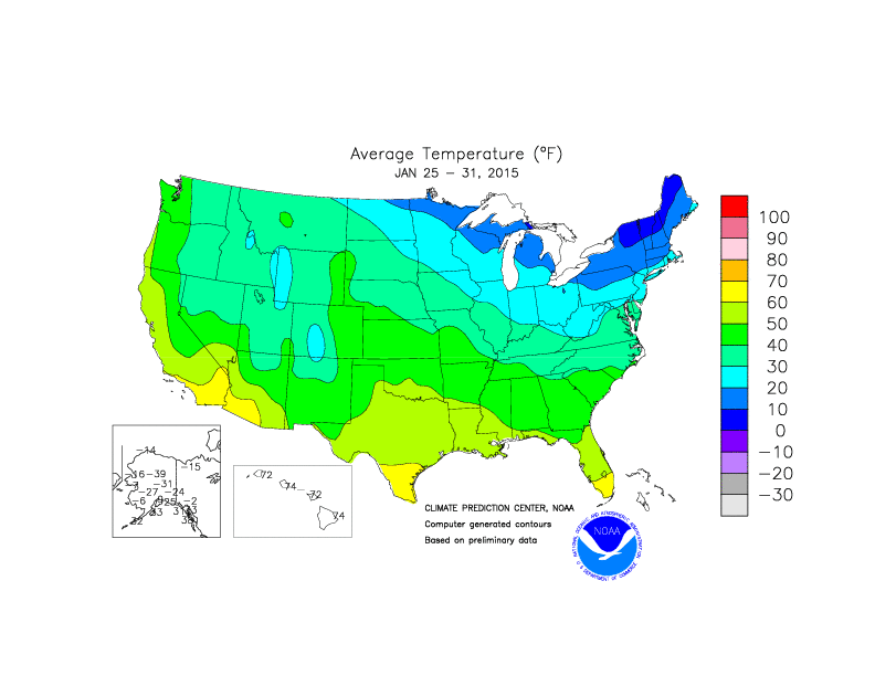 Average Weather Map Usa