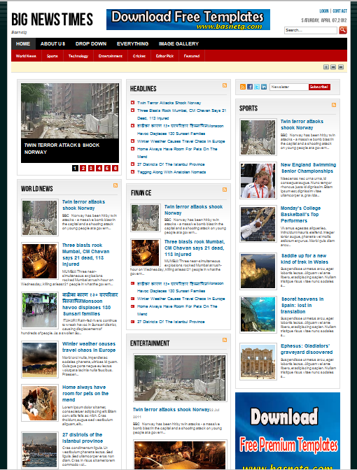 Blogger Templates Newspaper
