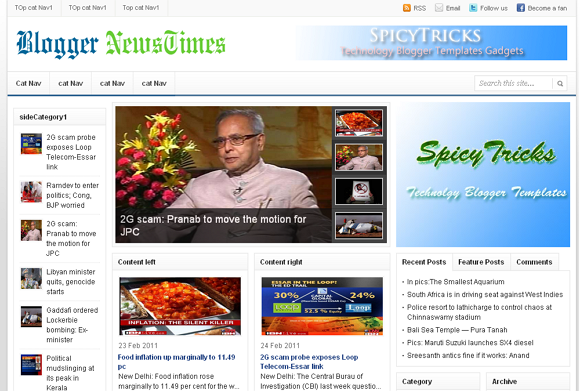 Blogger Templates Newspaper