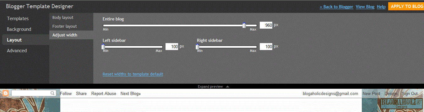 Blogspot Background Dimensions