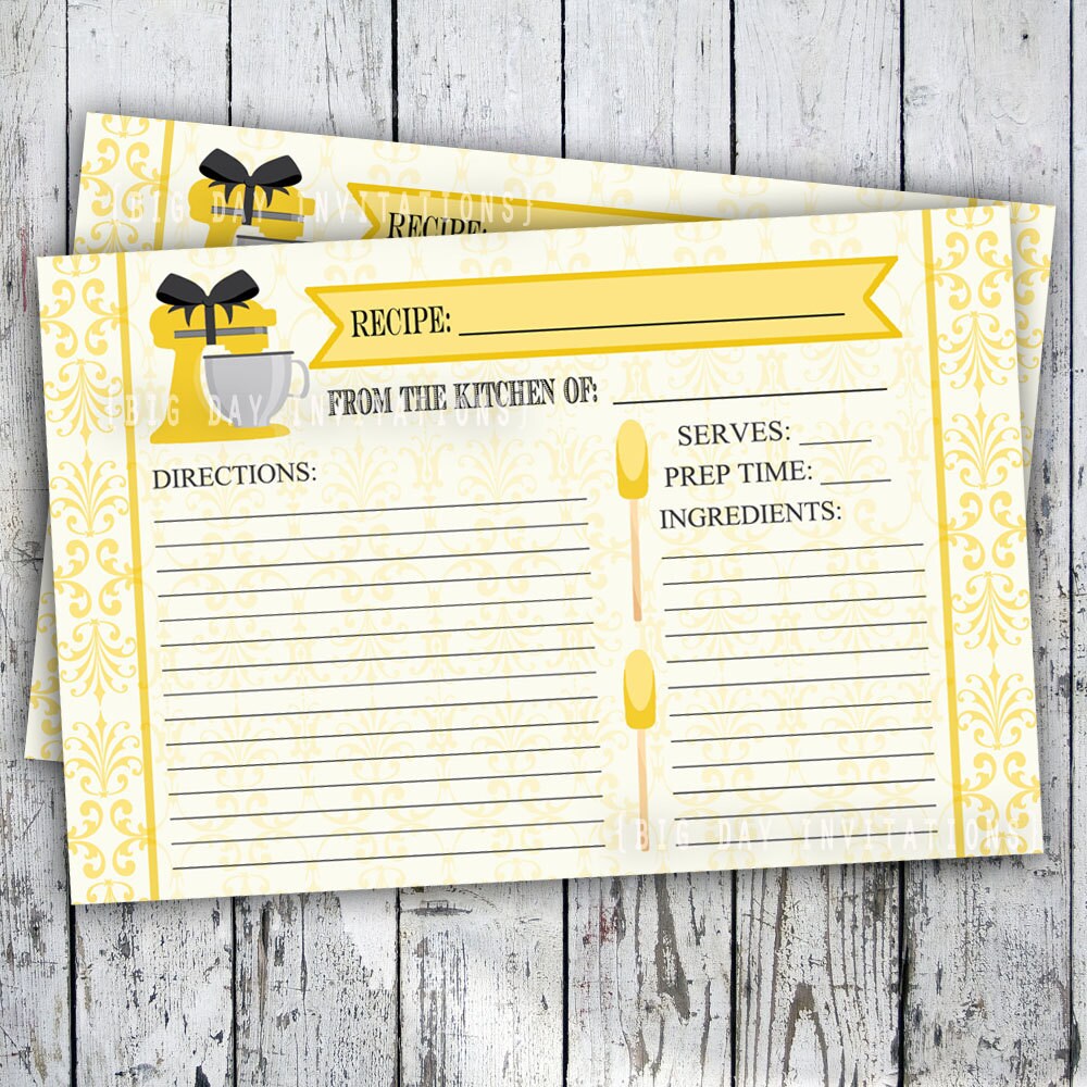 Bridal Shower Invitation Wording Recipe Card