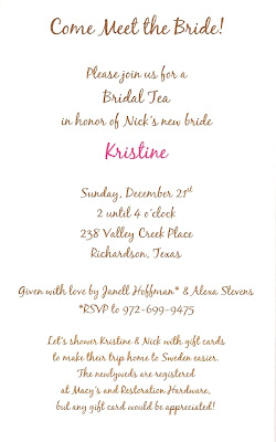Bridal Shower Invitations Wording