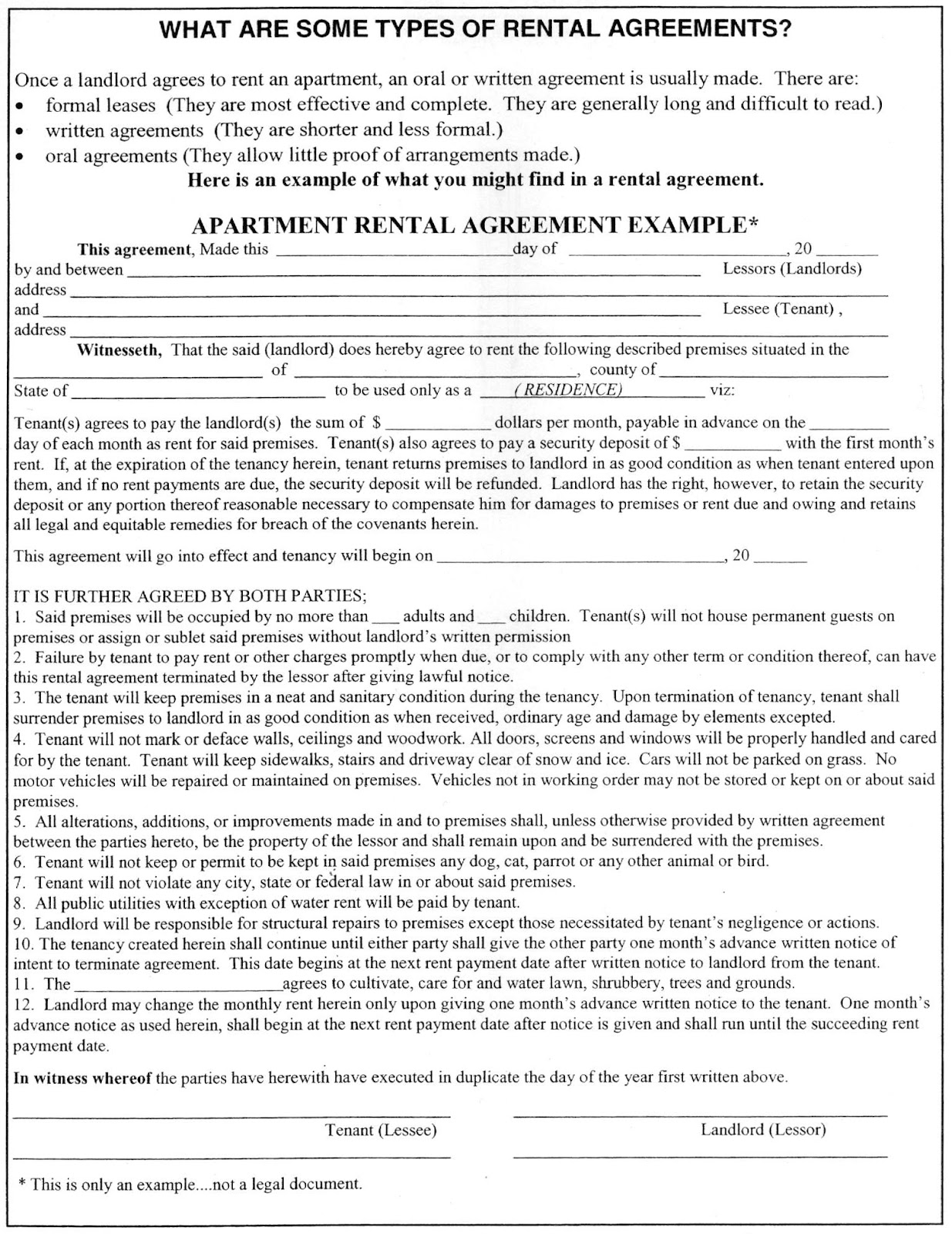 Car Rental Agreement Sample