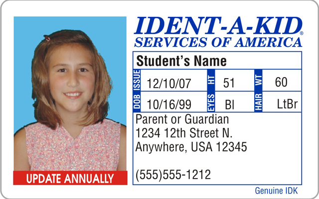 Child Id Card Template Free