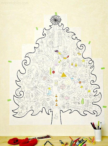 Christmas Tree Pictures To Color For Kids
