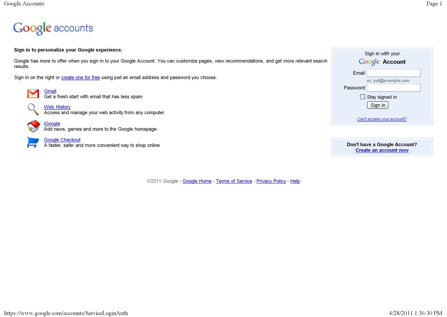 Create Gmail Account Free