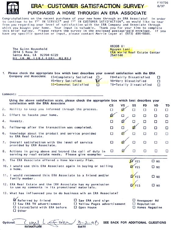 Customers Satisfaction Survey
