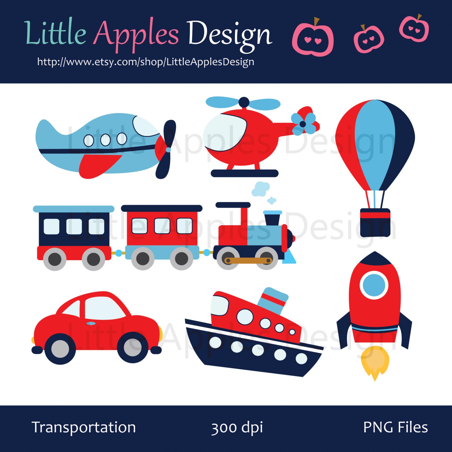 Cute Transportation Clipart