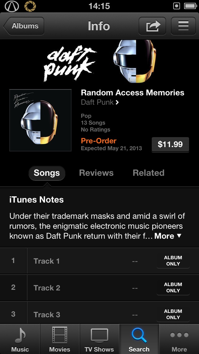 Daft Punk Random Access Memories Cd Pre Order