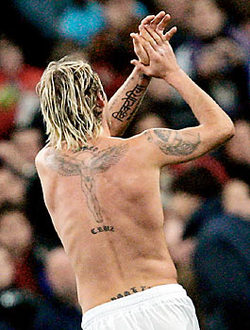 David Beckham Tattoos Back