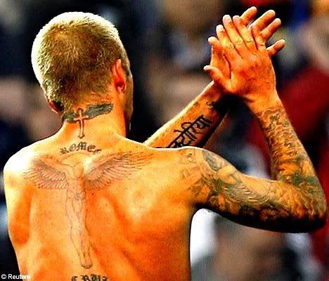 David Beckham Tattoos Back