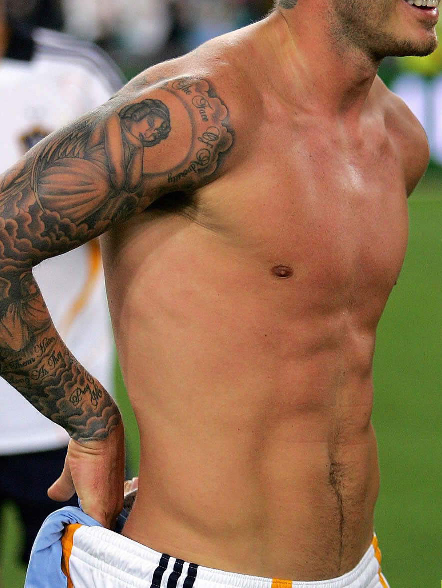 David Beckham Tattoos Back