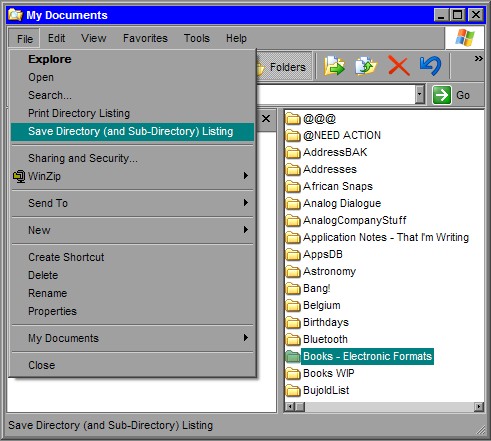 Directory Listing To Text File