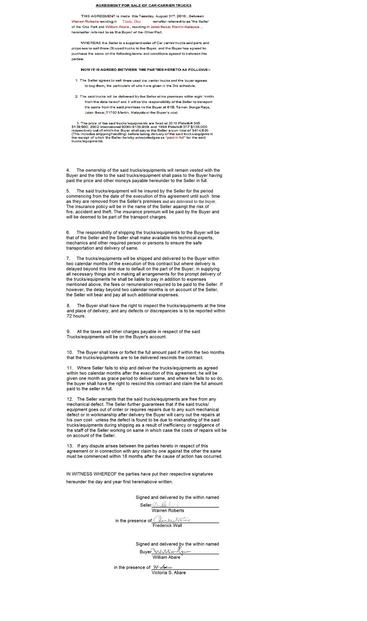 Employee Contract Agreement Format