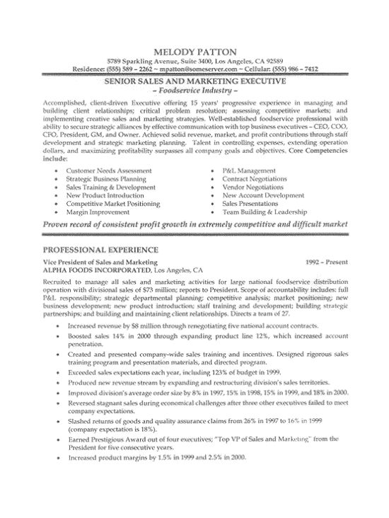 Executive Resumes Examples