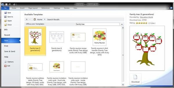 Family Tree Diagram Template Microsoft Word