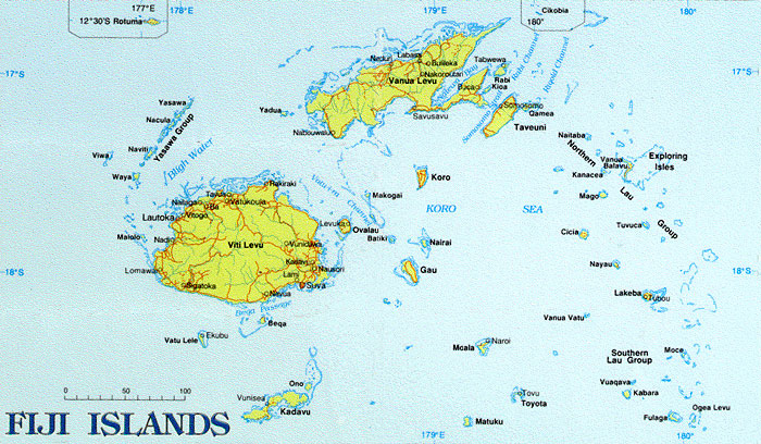 Fiji Islands World Map