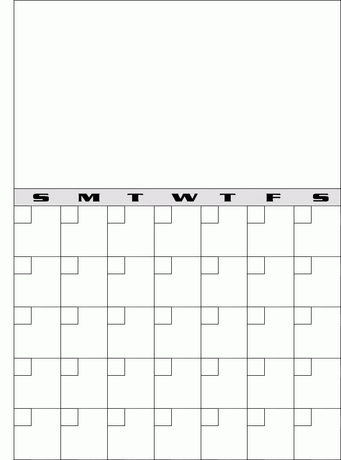 Free Blank Calendars To Print