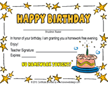Free Homework Pass Template
