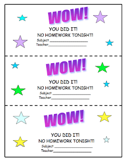 Free Homework Pass Template Print