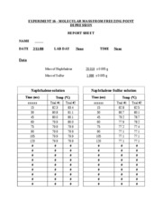 Freezing Point Depression Lab Report