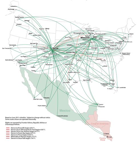 Frontier Airlines Map