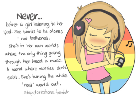 Girl Listening To Music Tumblr